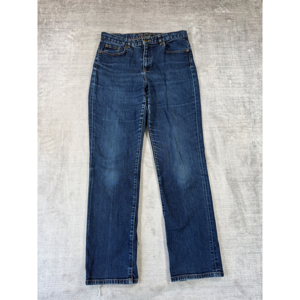Lauren Jeans Co Ralph Lauren Womens 10 Blue Straight Classic Denim Dark Wash